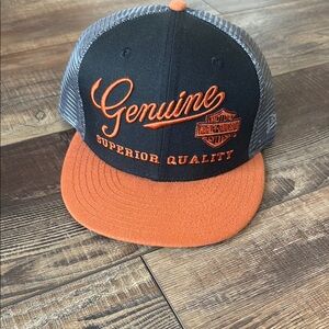 Harley-Davidson Black and Orange Cap